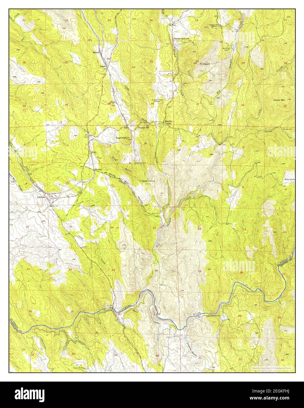 Latrobe, California, map 1949, 124000, United States of America by