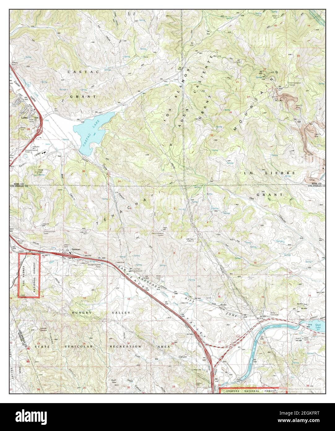 Lebec, California, map 1995, 124000, United States of America by