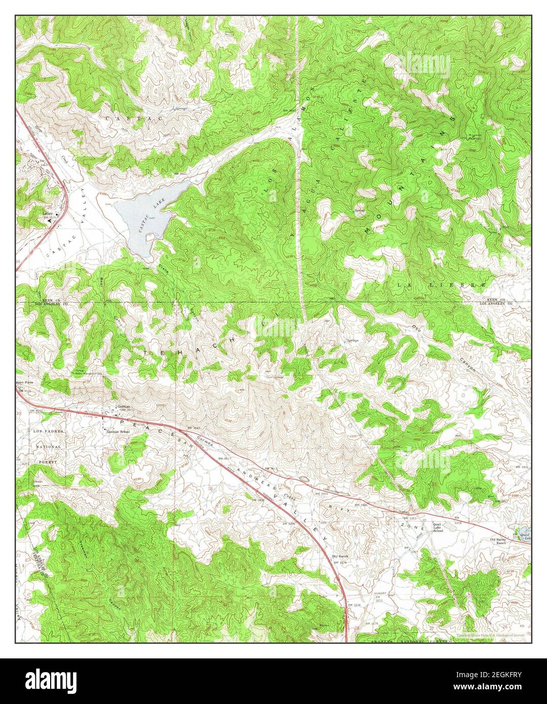 Lebec, California, map 1958, 124000, United States of America by