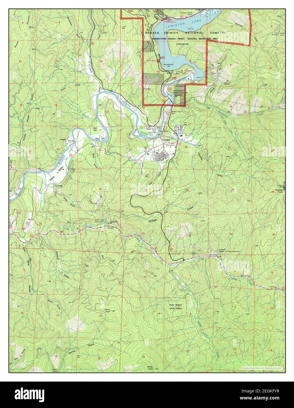 Lewiston, California, map 1998, 124000, United States of America by