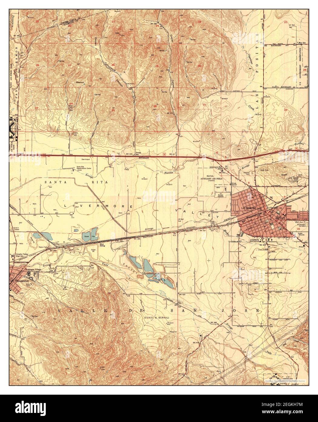 Livermore, California, map 1953, 124000, United States of America by