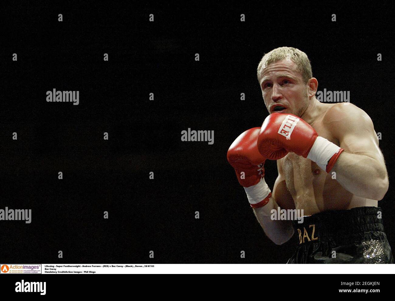 Boxing - Super Featherweight - Andrew Ferrans - (RED) v Baz Carey - (Black) , Devon , 26/07/03  Baz Carey  Mandatory Credit:Action Images / Phil Mingo Stock Photo