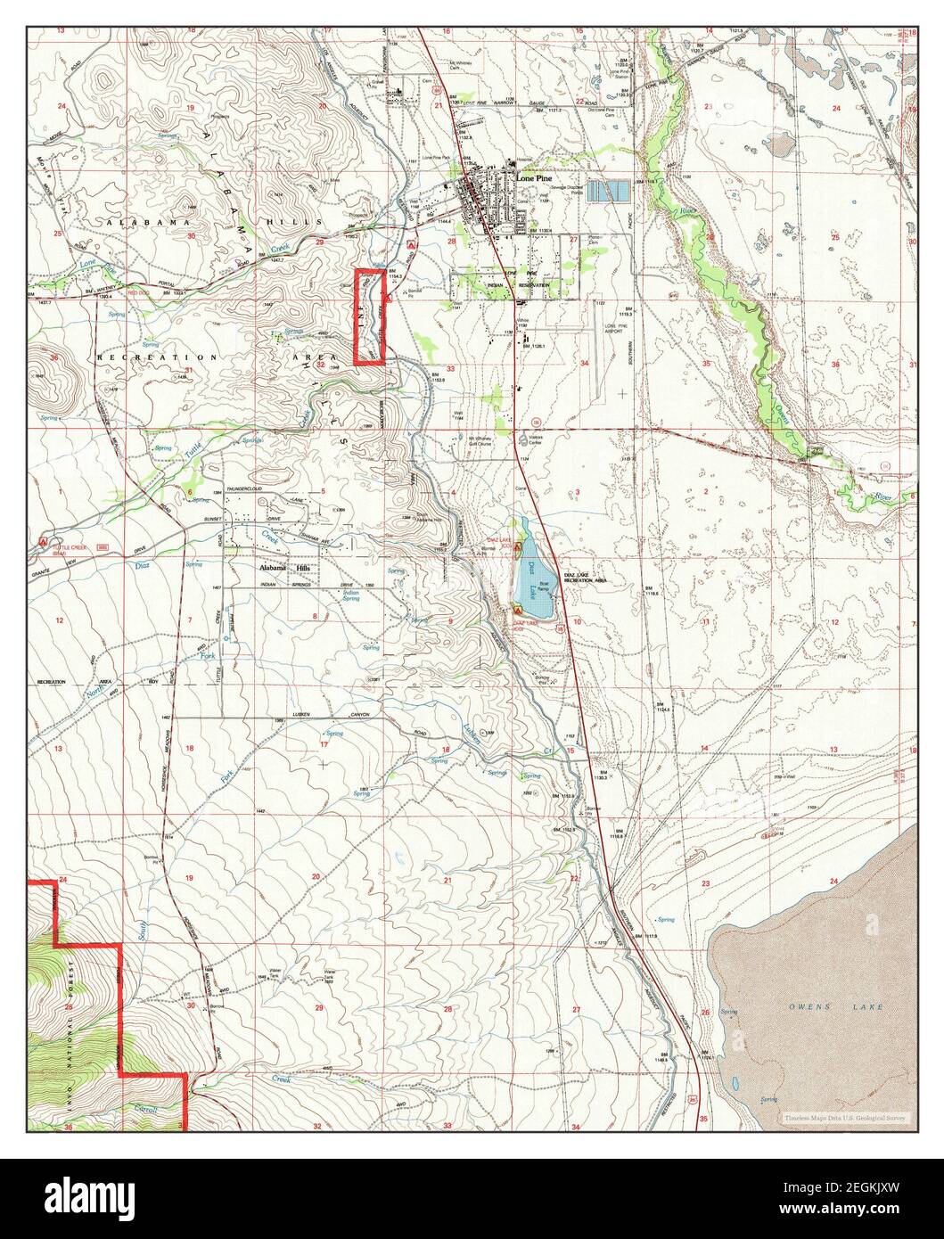 Lone Pine, California, map 1994, 124000, United States of America by