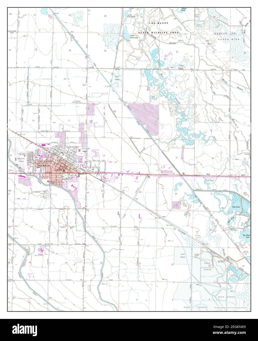 Los Banos, California, map 1960, 124000, United States of America by