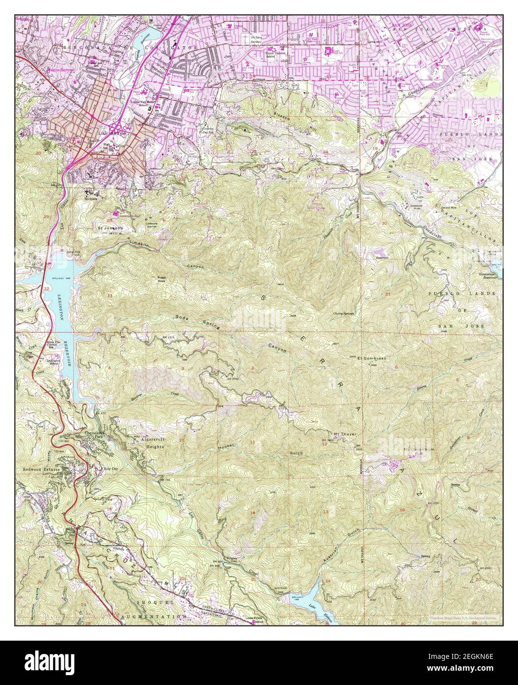 Los Gatos, California, map 1953, 124000, United States of America by