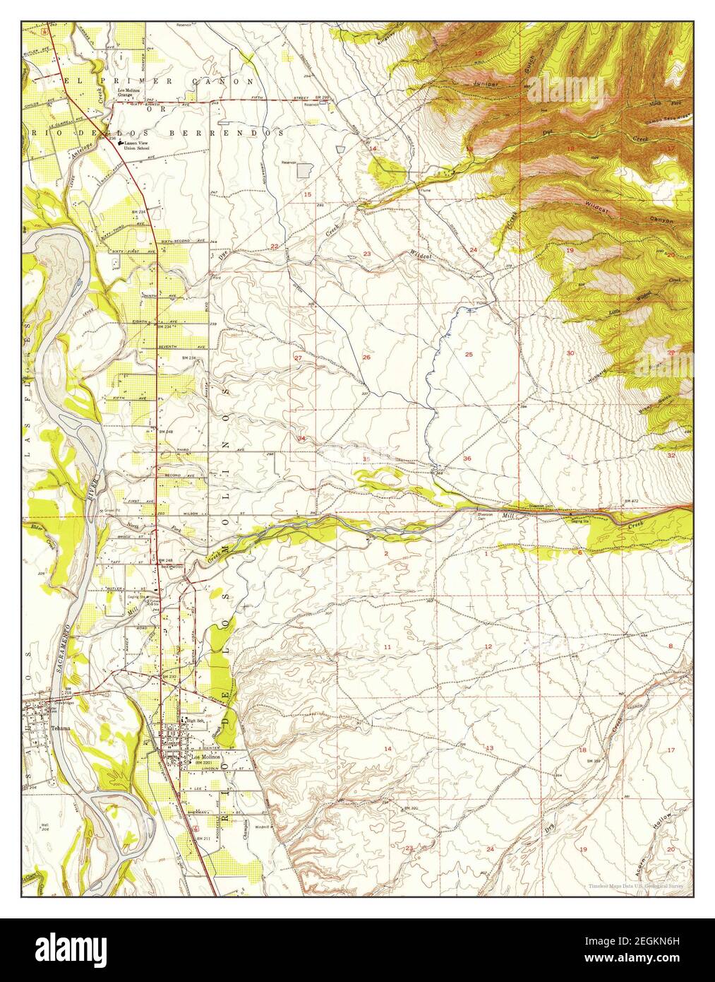 Los Molinos, California, map 1952, 124000, United States of America by
