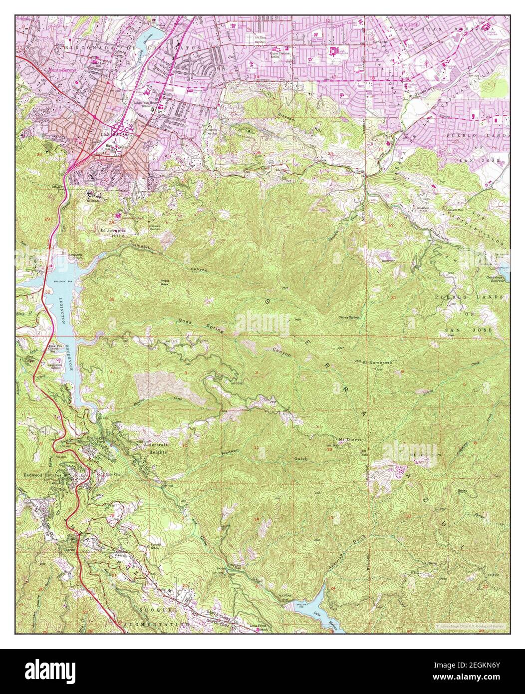 Los Gatos, California, map 1953, 124000, United States of America by