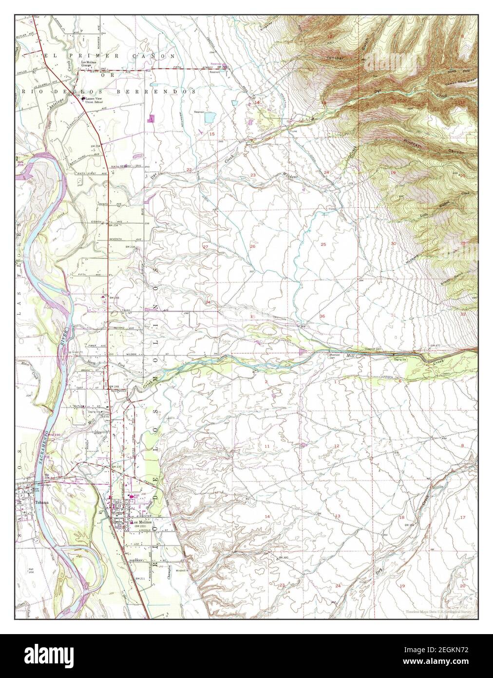 Los Molinos, California, map 1952, 124000, United States of America by