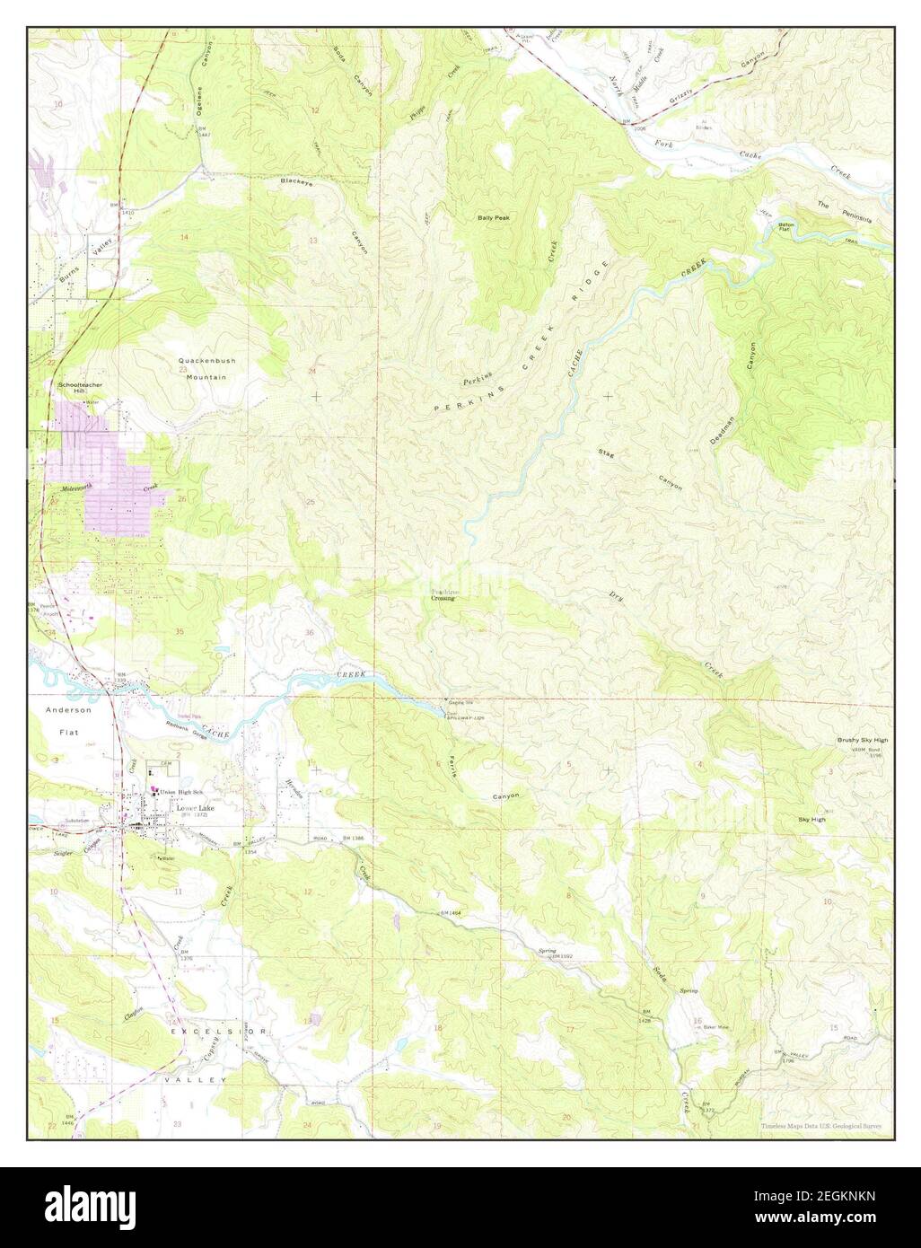 Lower Lake, California, map 1958, 124000, United States of America by