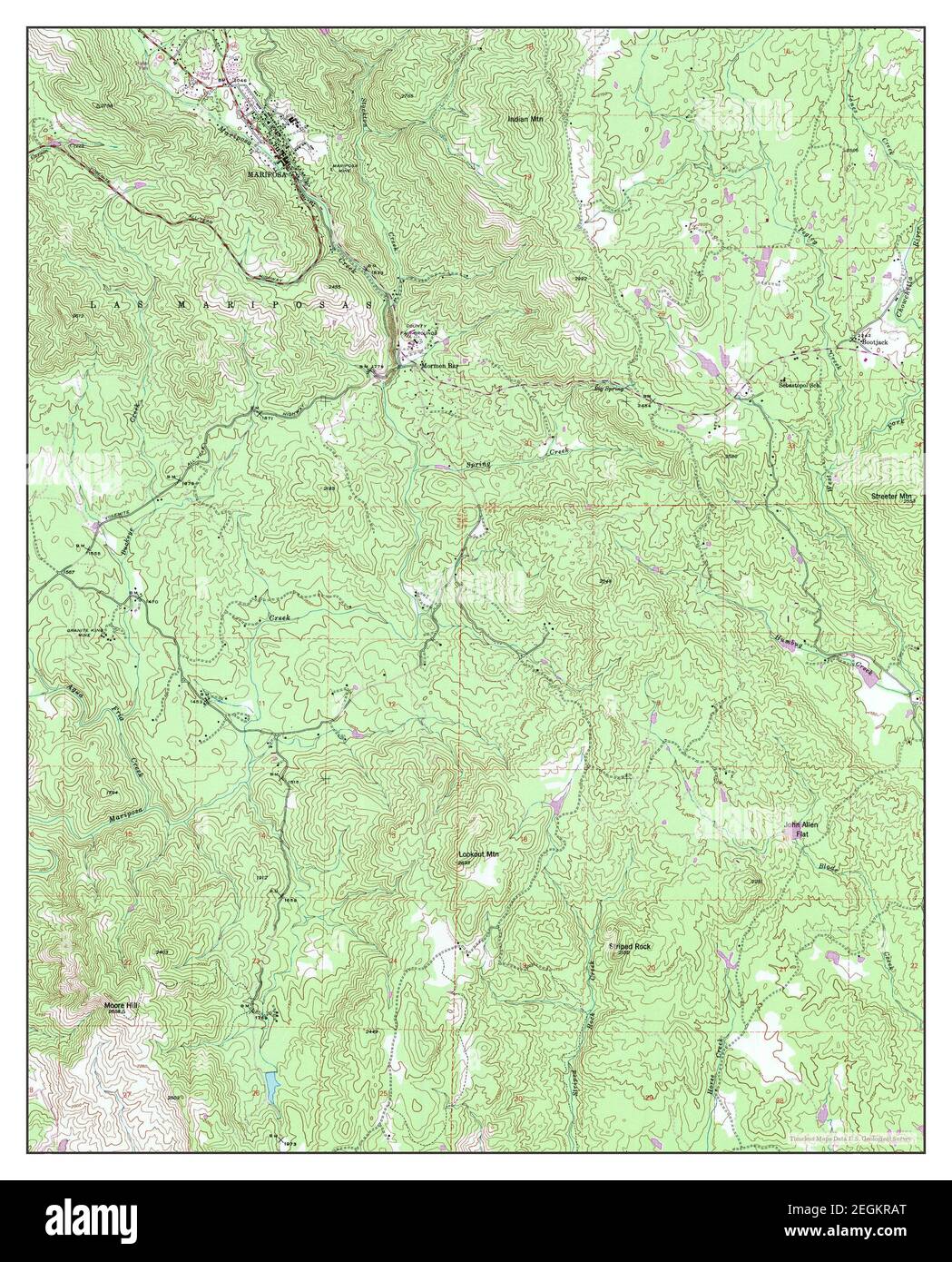 Mariposa, California, map 1947, 124000, United States of America by