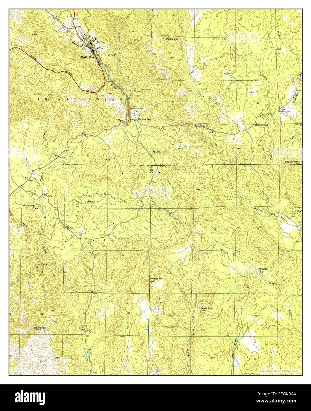 Mariposa, California, map 1947, 124000, United States of America by