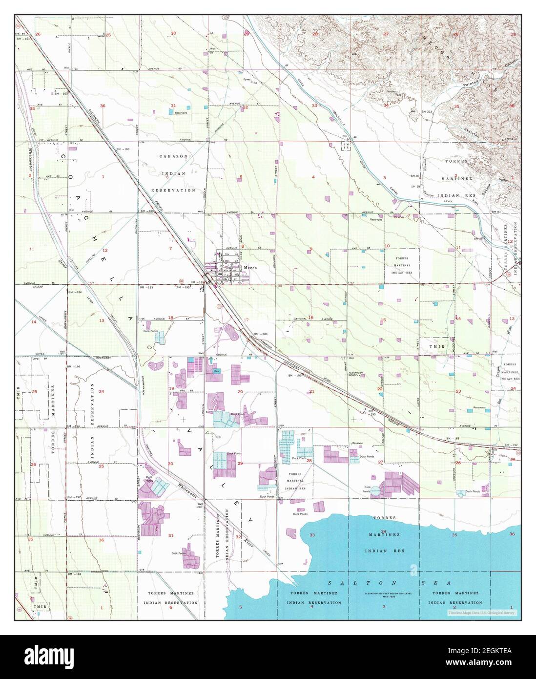 Mecca, California, map 1955, 124000, United States of America by