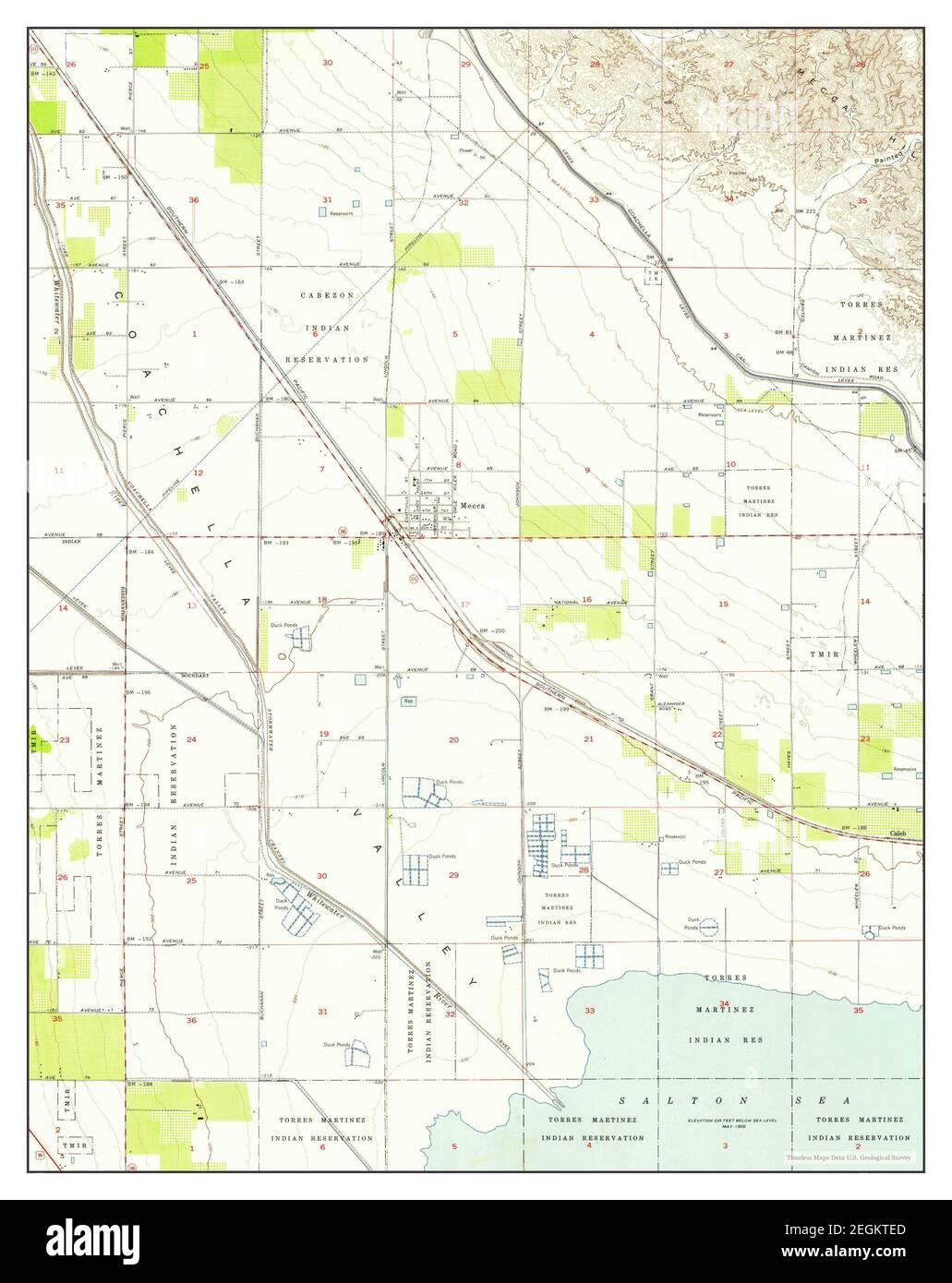 Mecca, California, map 1955, 124000, United States of America by