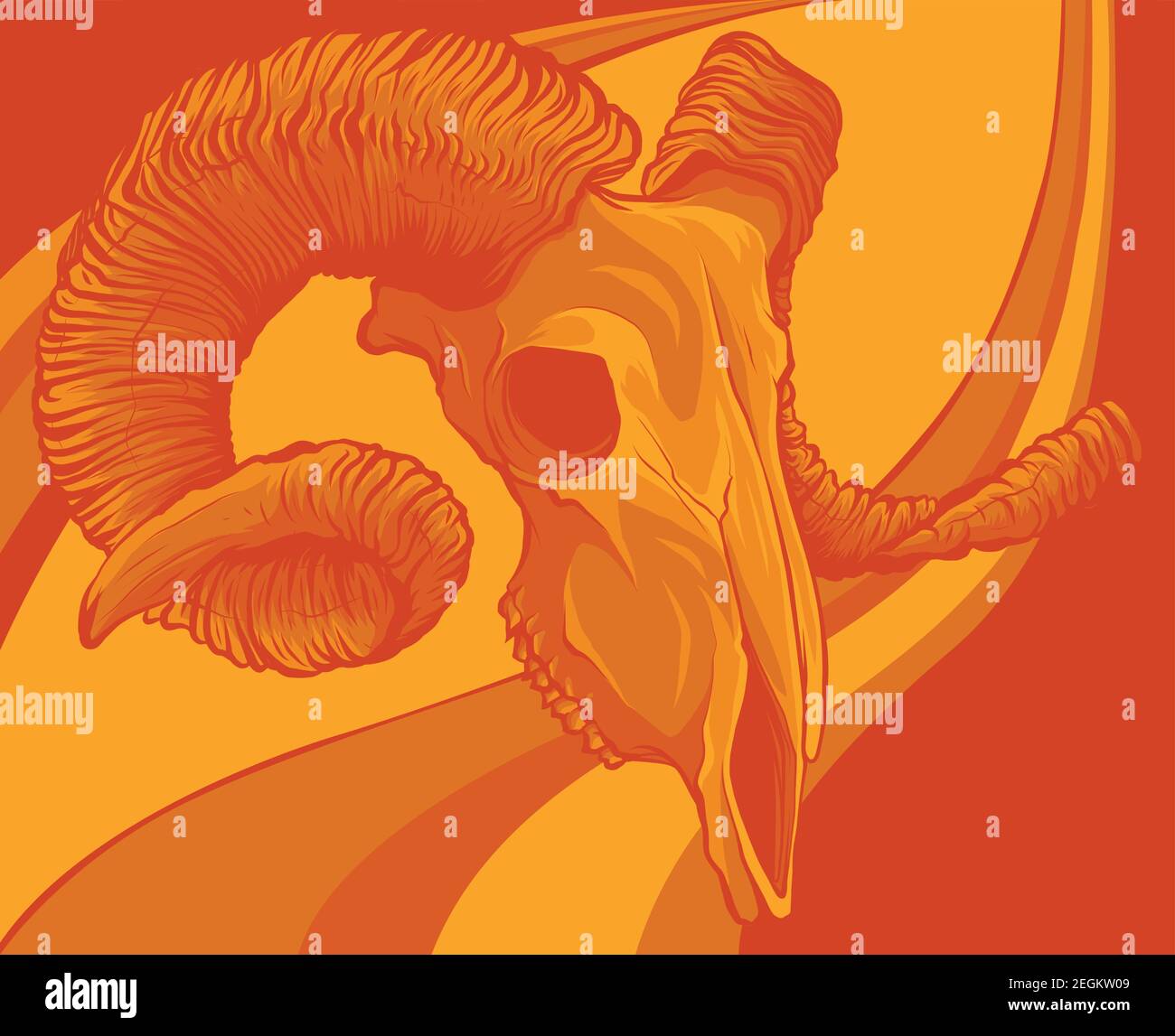 vector illustration of Skull goat on colored background Stock Vector ...