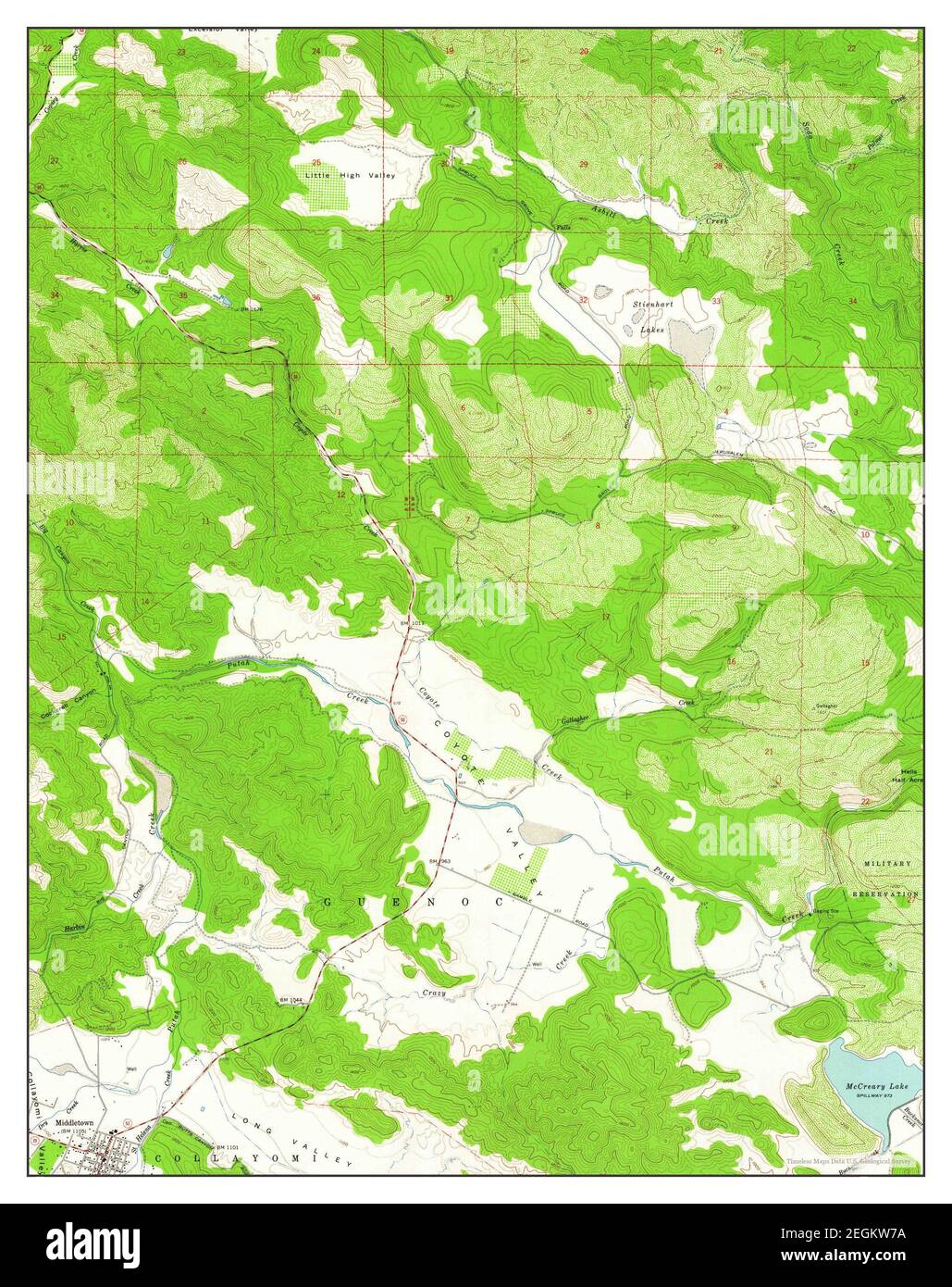 Middletown, California, map 1958, 124000, United States of America by
