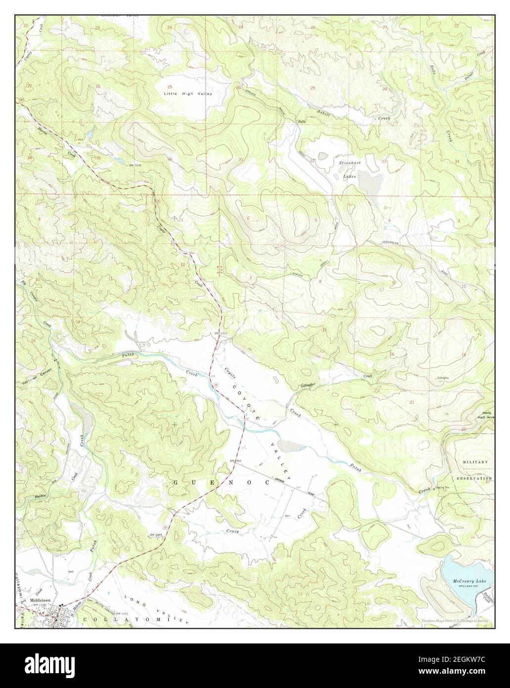 Middletown, California, map 1958, 124000, United States of America by