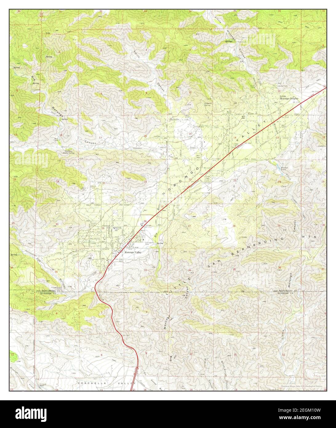 Morongo Valley, California, map 1972, 124000, United States of America