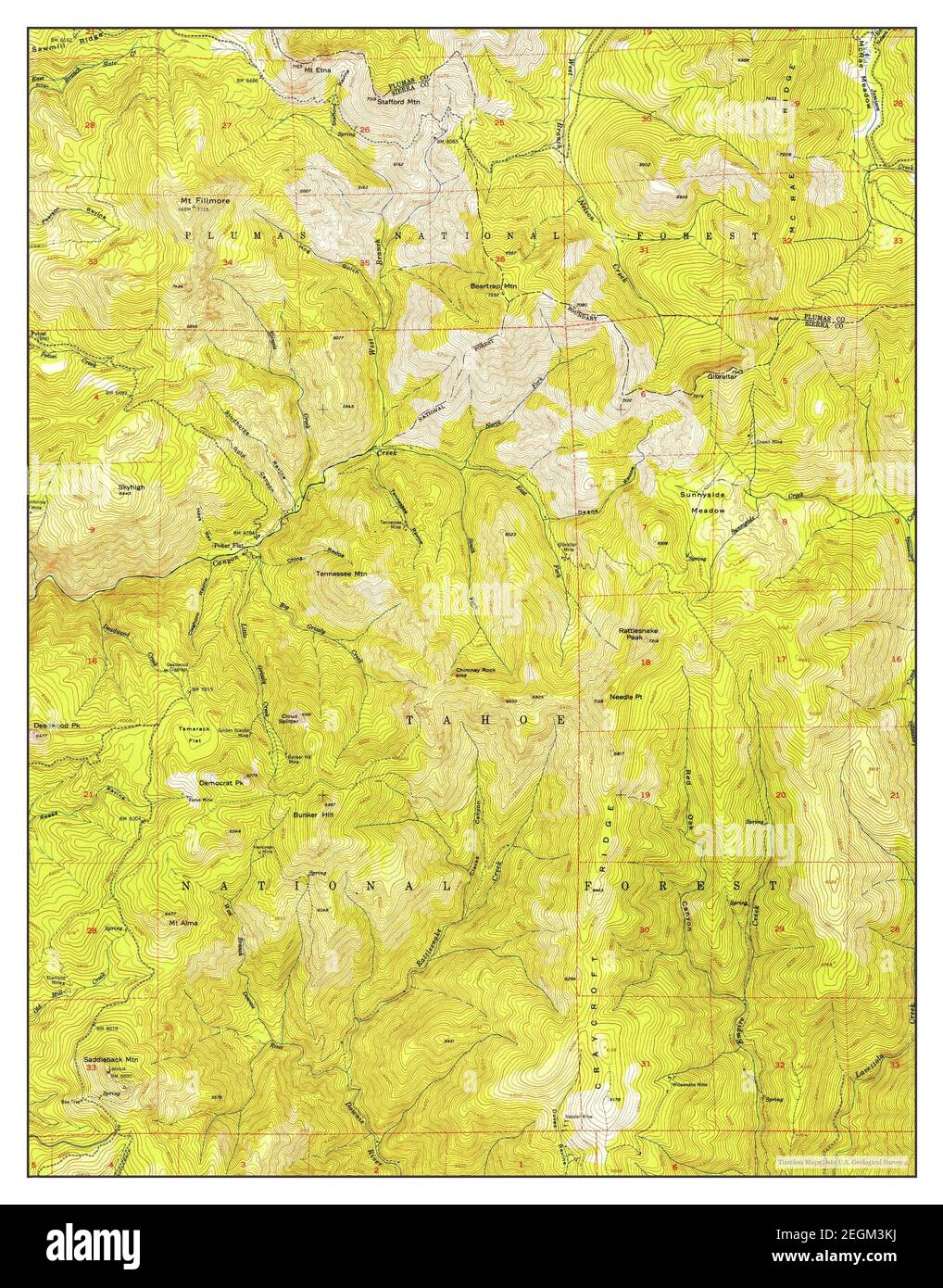 Mt Fillmore, California, map 1951, 1:24000, United States of America by ...