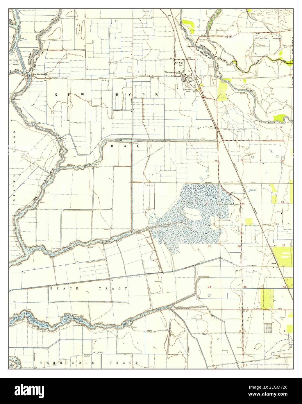 New Hope, California, map 1952, 124000, United States of America by