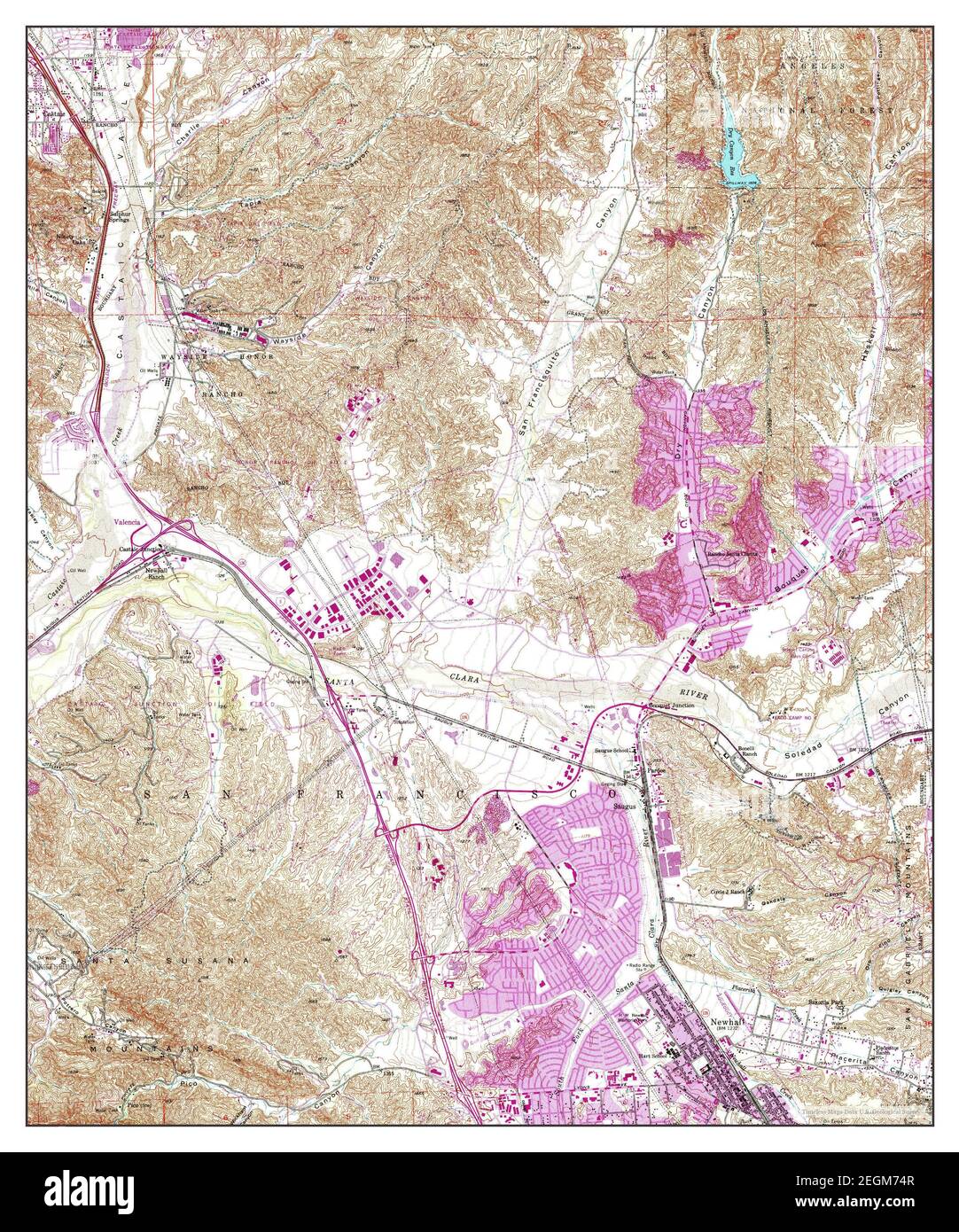 Newhall, California, map 1952, 124000, United States of America by