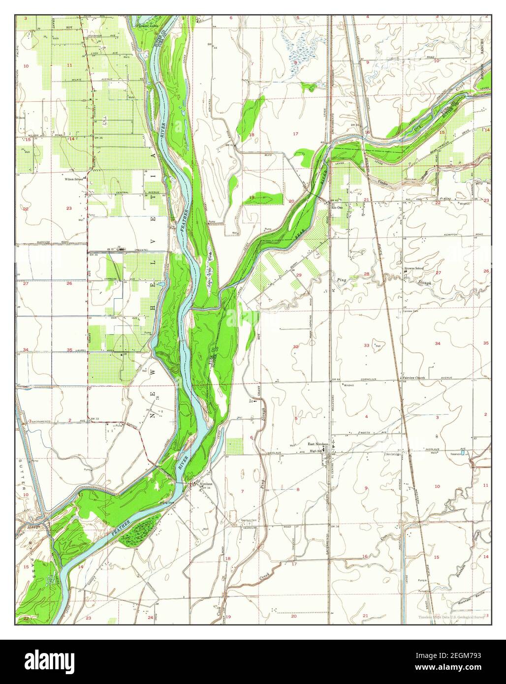 Nicolaus, California, map 1952, 124000, United States of America by