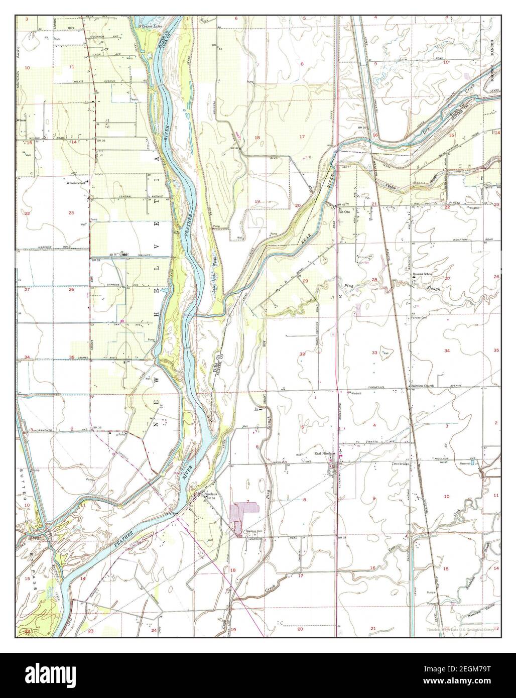 Nicolaus, California, map 1952, 124000, United States of America by