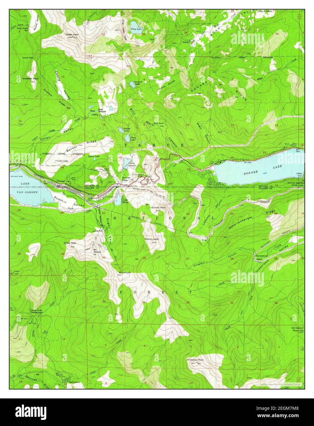 Norden, California, map 1955, 124000, United States of America by