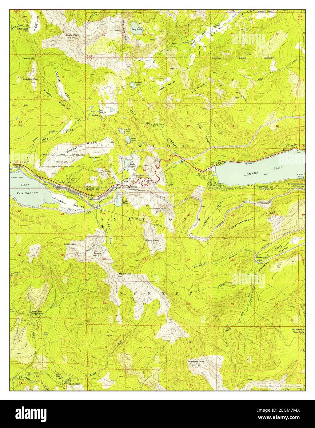 Norden, California, map 1955, 124000, United States of America by