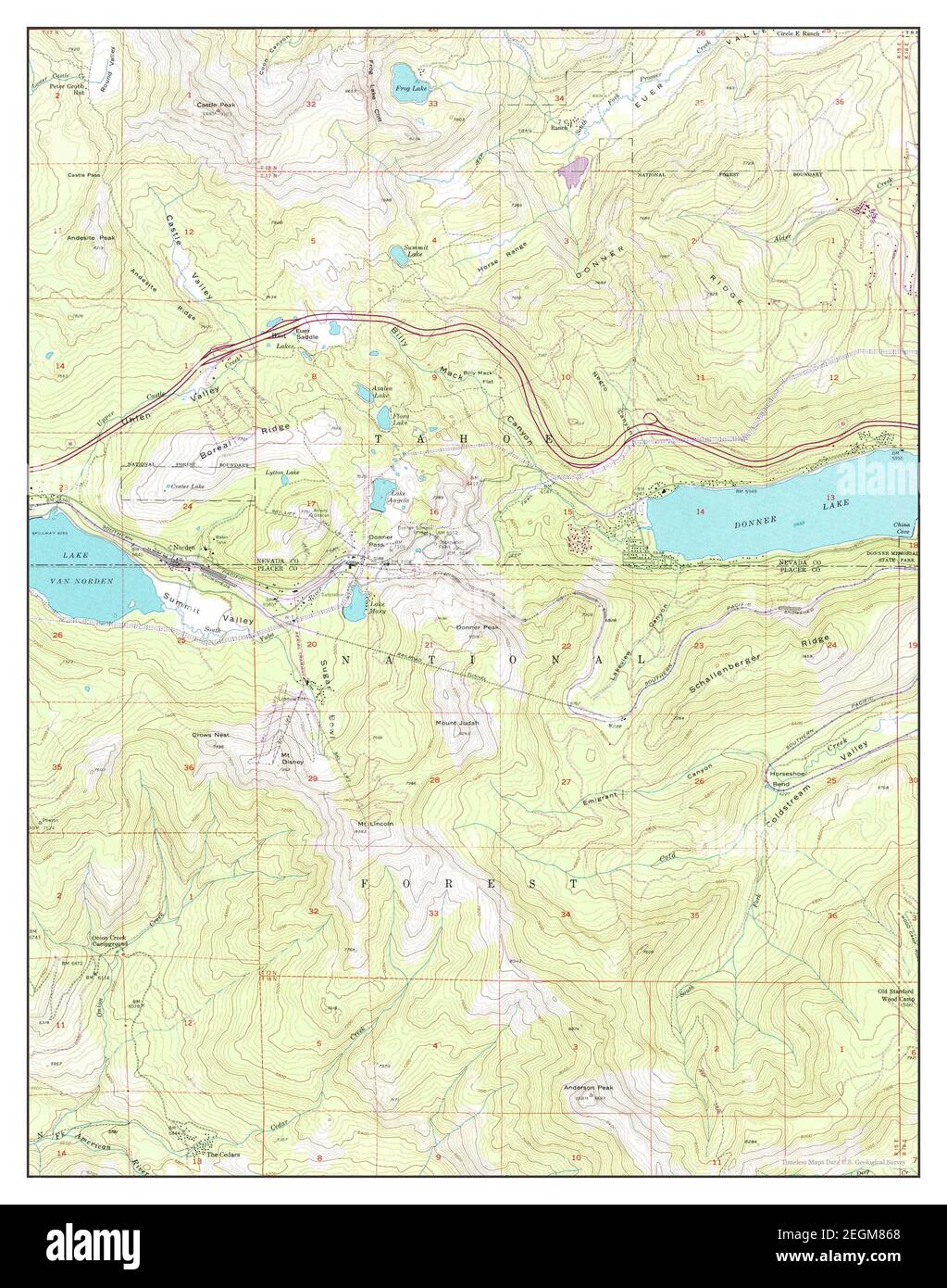 Norden, California, map 1955, 124000, United States of America by