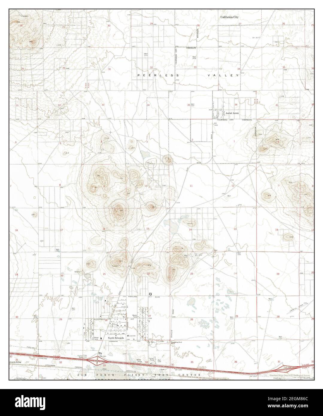 North Edwards, California, map 1973, 124000, United States of America by Timeless Maps, data U