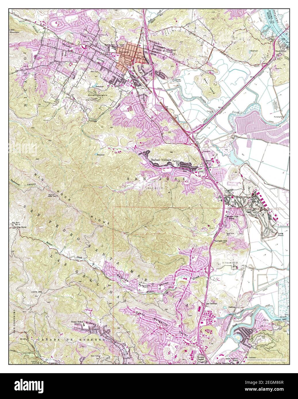 Novato, California, map 1954, 124000, United States of America by