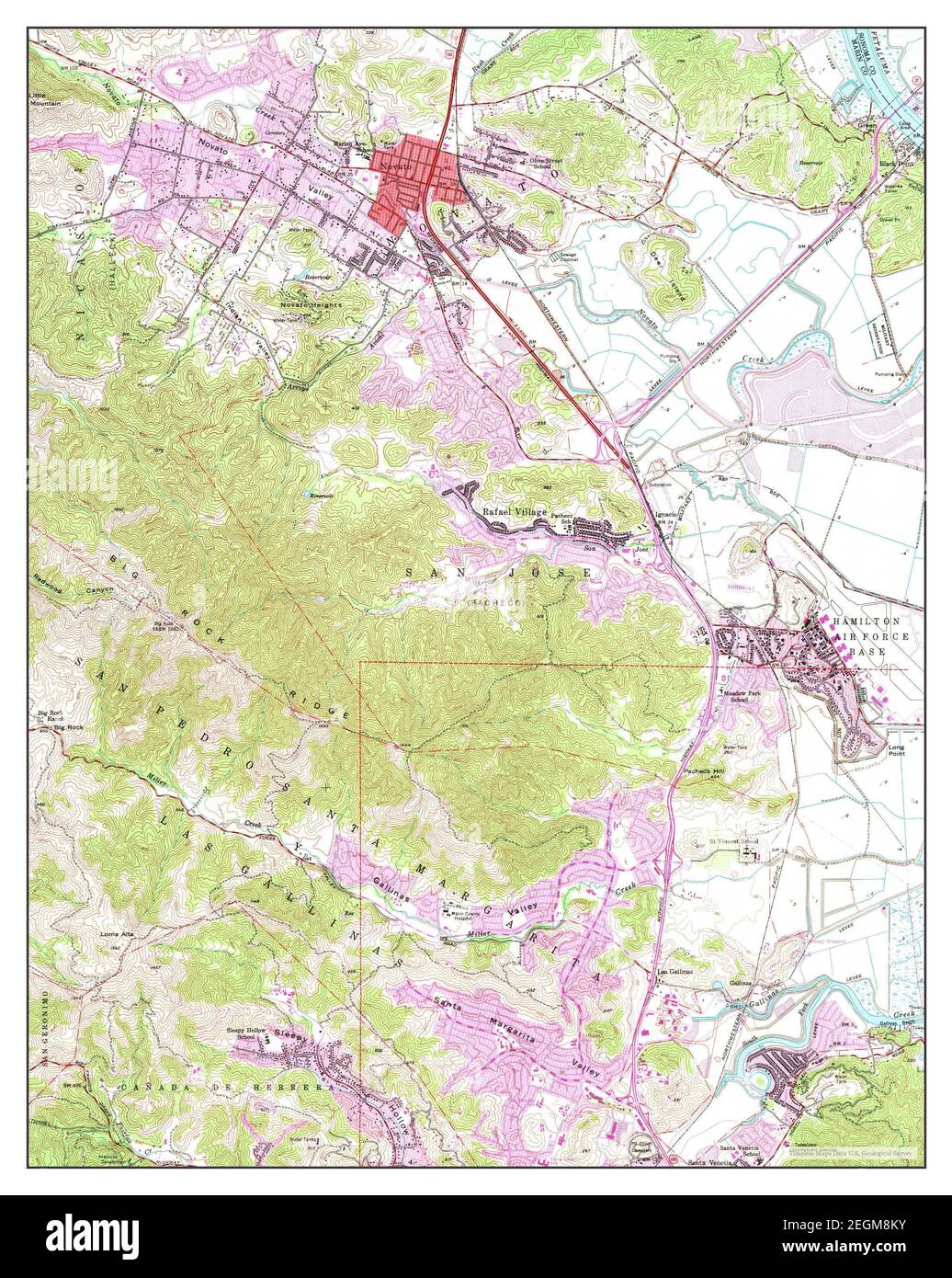 Novato, California, map 1954, 124000, United States of America by
