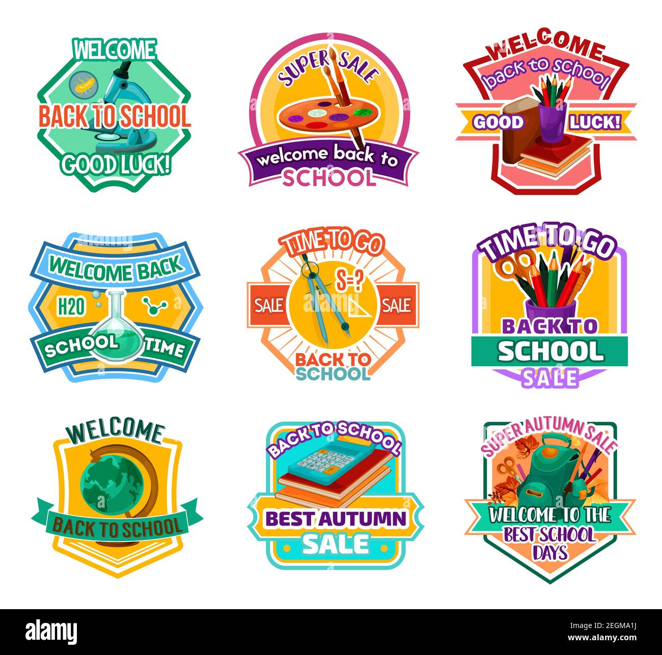 School bag badge hi-res stock photography and images - Alamy