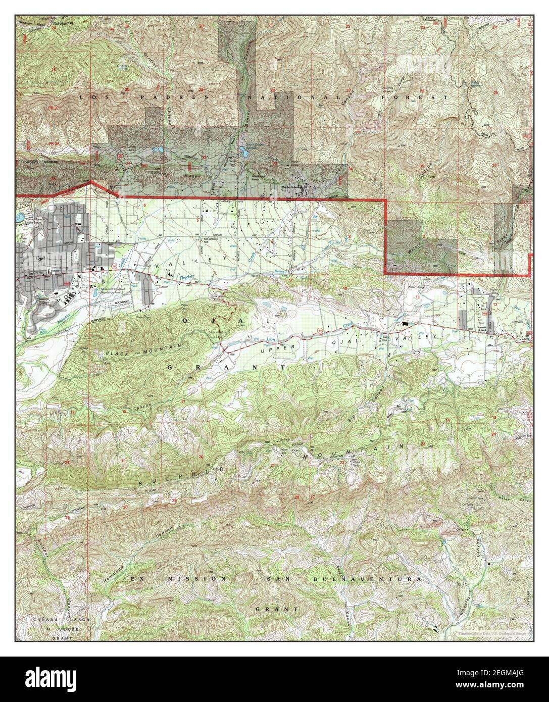Ojai, California, map 1995, 124000, United States of America by