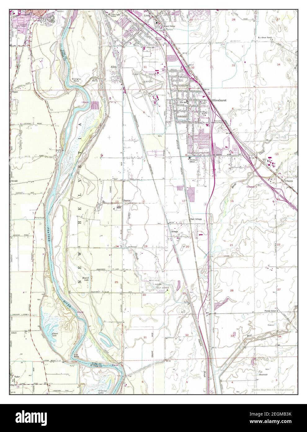 Olivehurst, California, map 1952, 124000, United States of America by