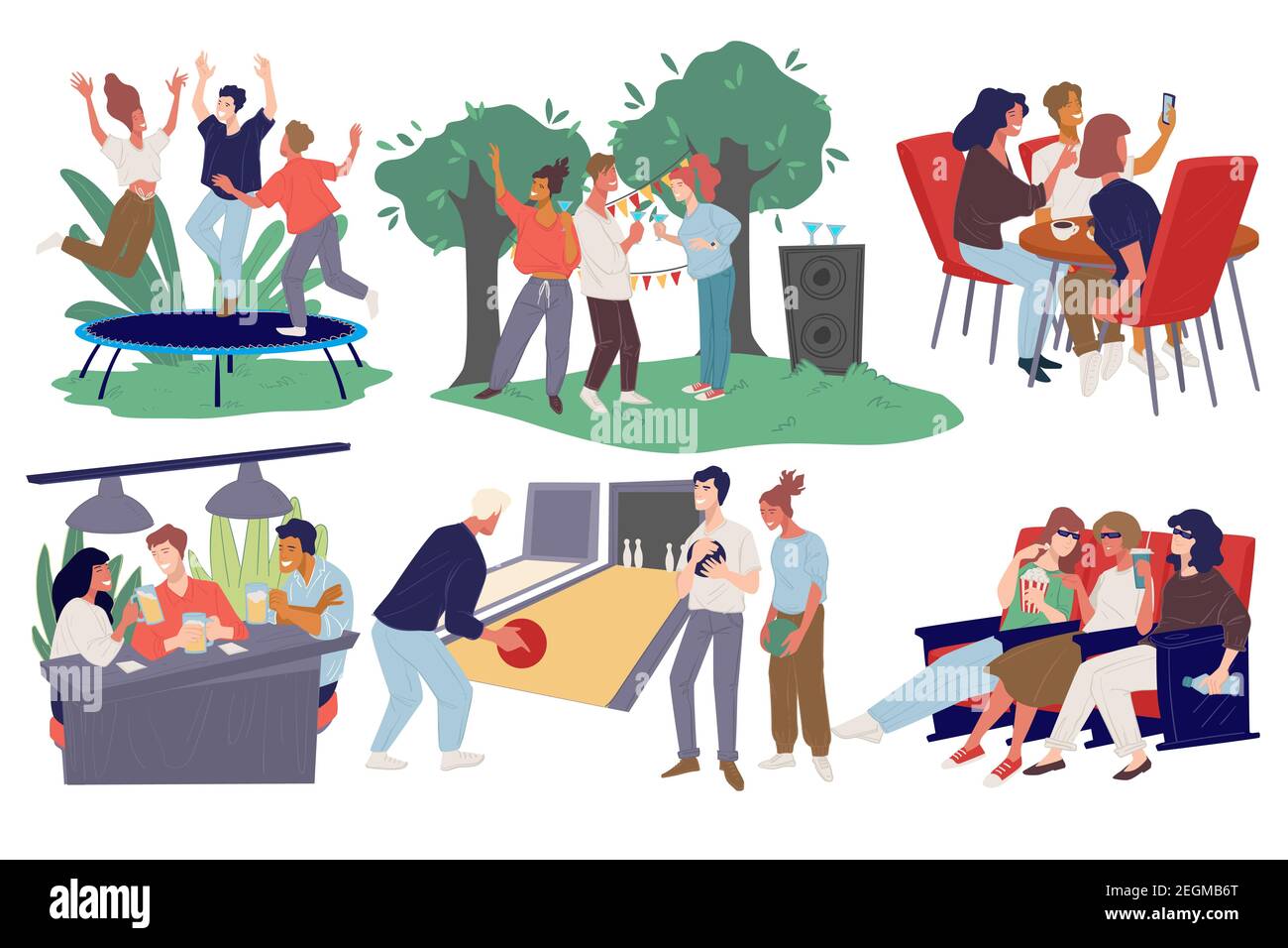 Friends activities Stock Vector Images Alamy