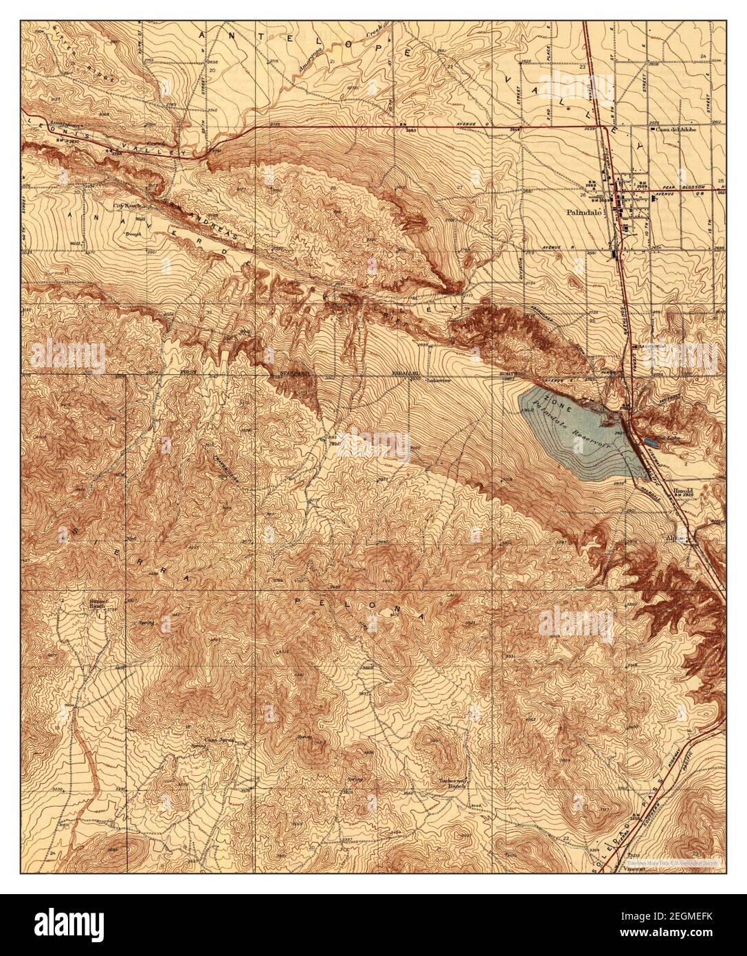 Palmdale, California, map 1937, 1:24000, United States of America by Timeless Maps, data U.S. Geological Survey Stock Photo