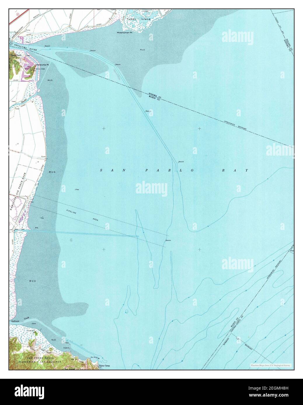 Petaluma Point, California, map 1959, 1:24000, United States of America ...