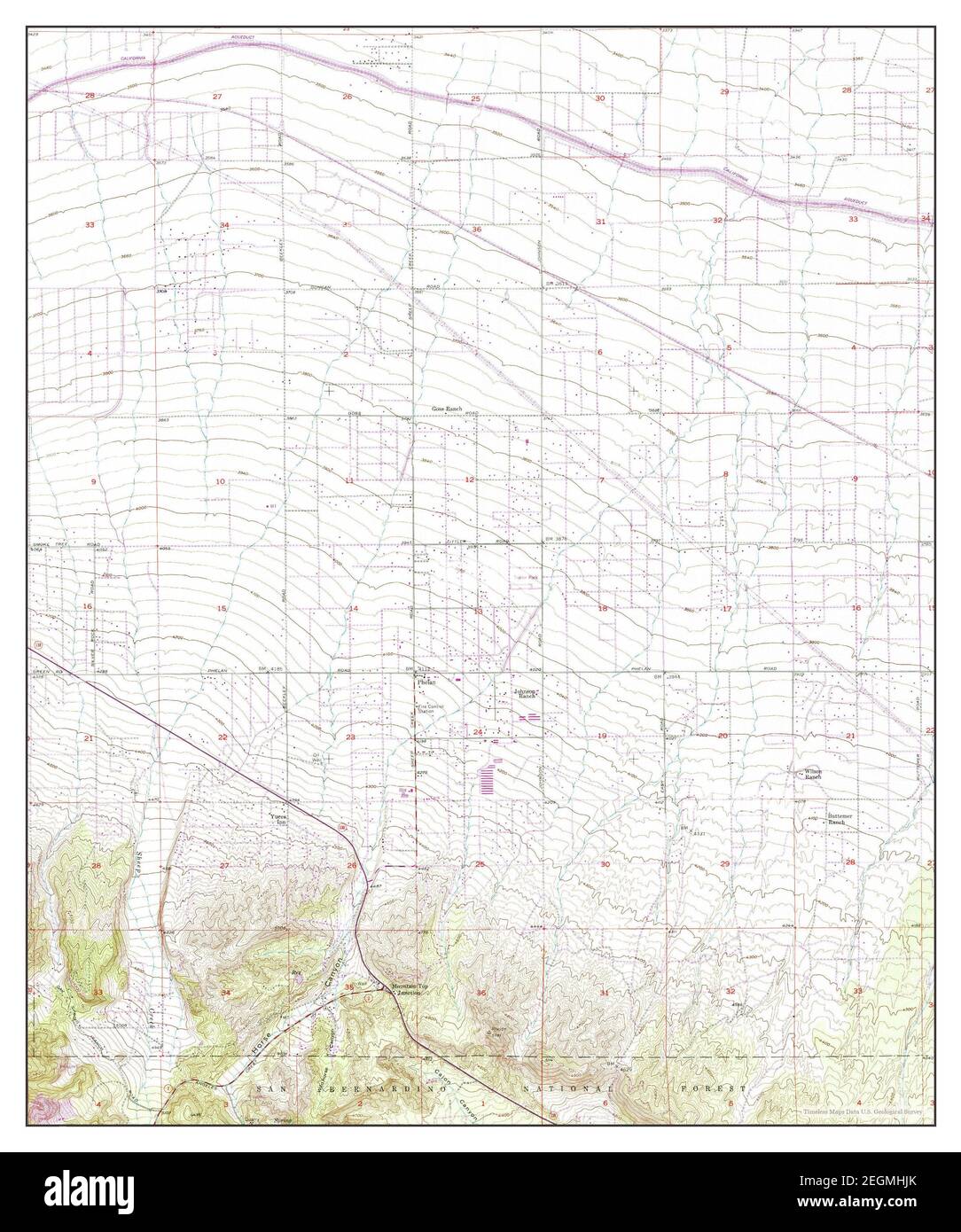 Phelan, California, map 1956, 1:24000, United States of America by ...