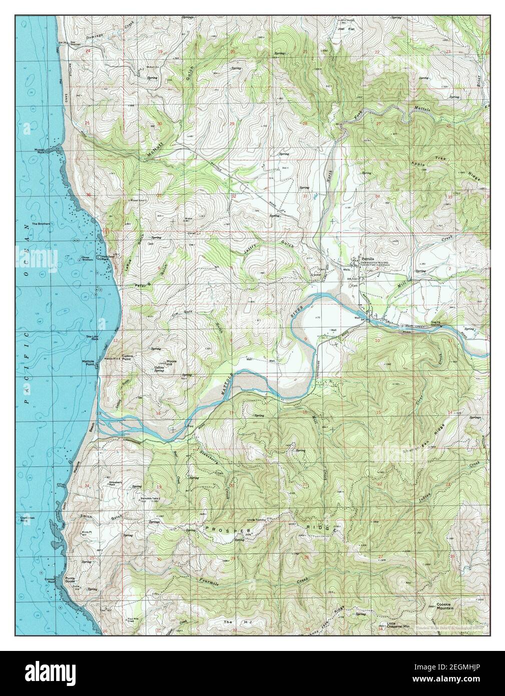 Petrolia, California, map 1997, 1:24000, United States of America by Timeless Maps, data U.S. Geological Survey Stock Photo