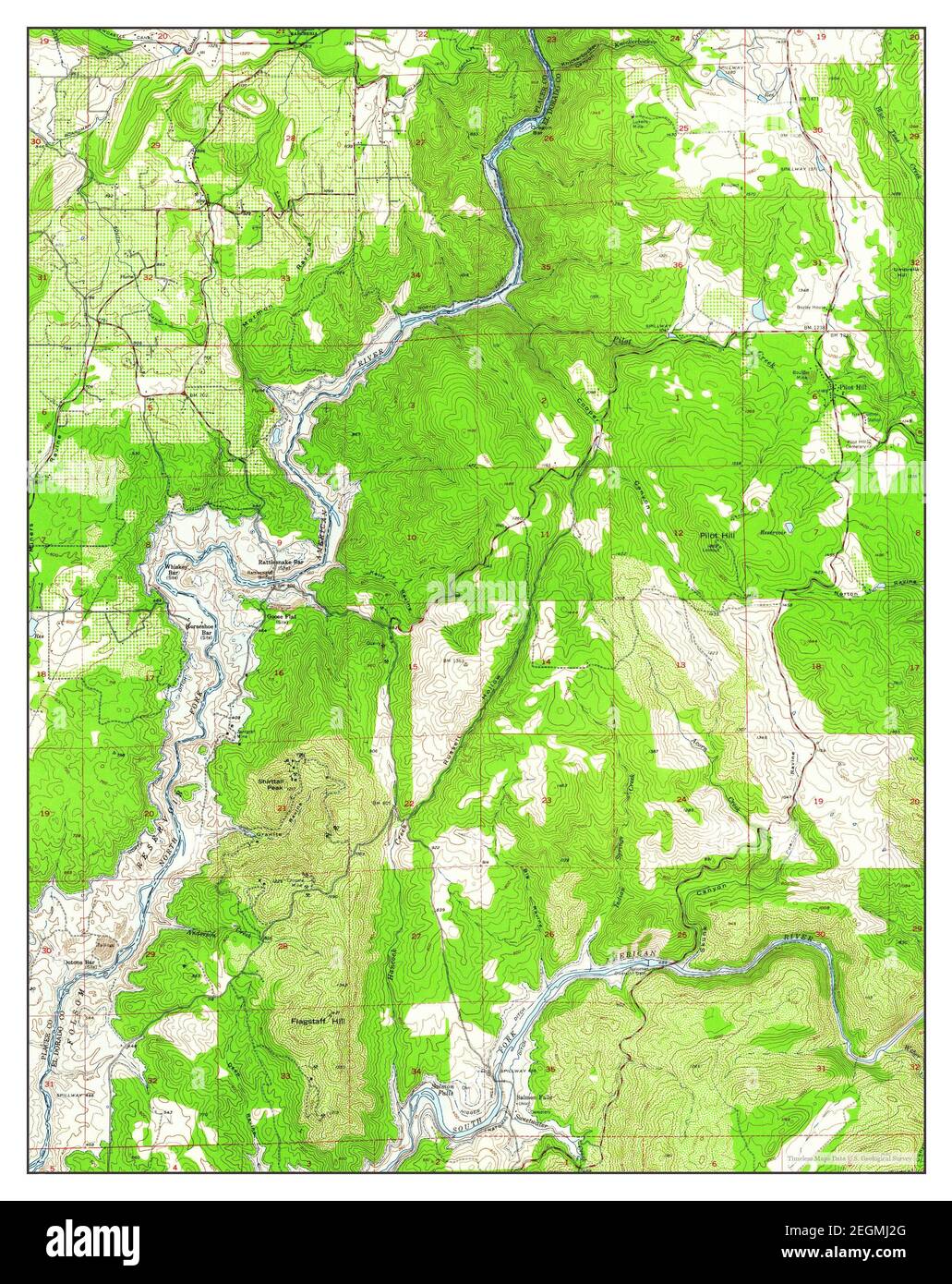 Pilot Hill, California, map 1954, 124000, United States of America by