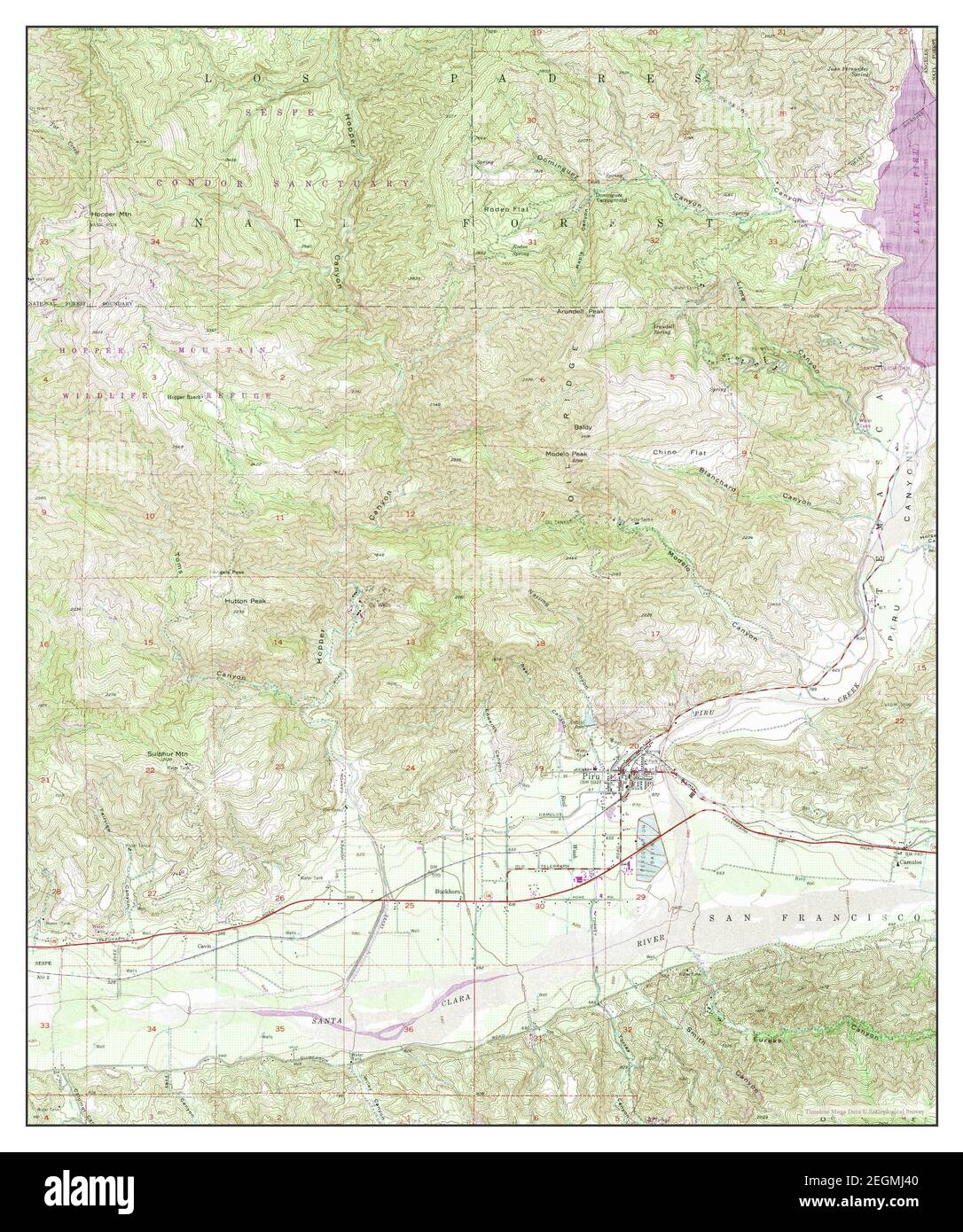 Piru, California, map 1952, 124000, United States of America by