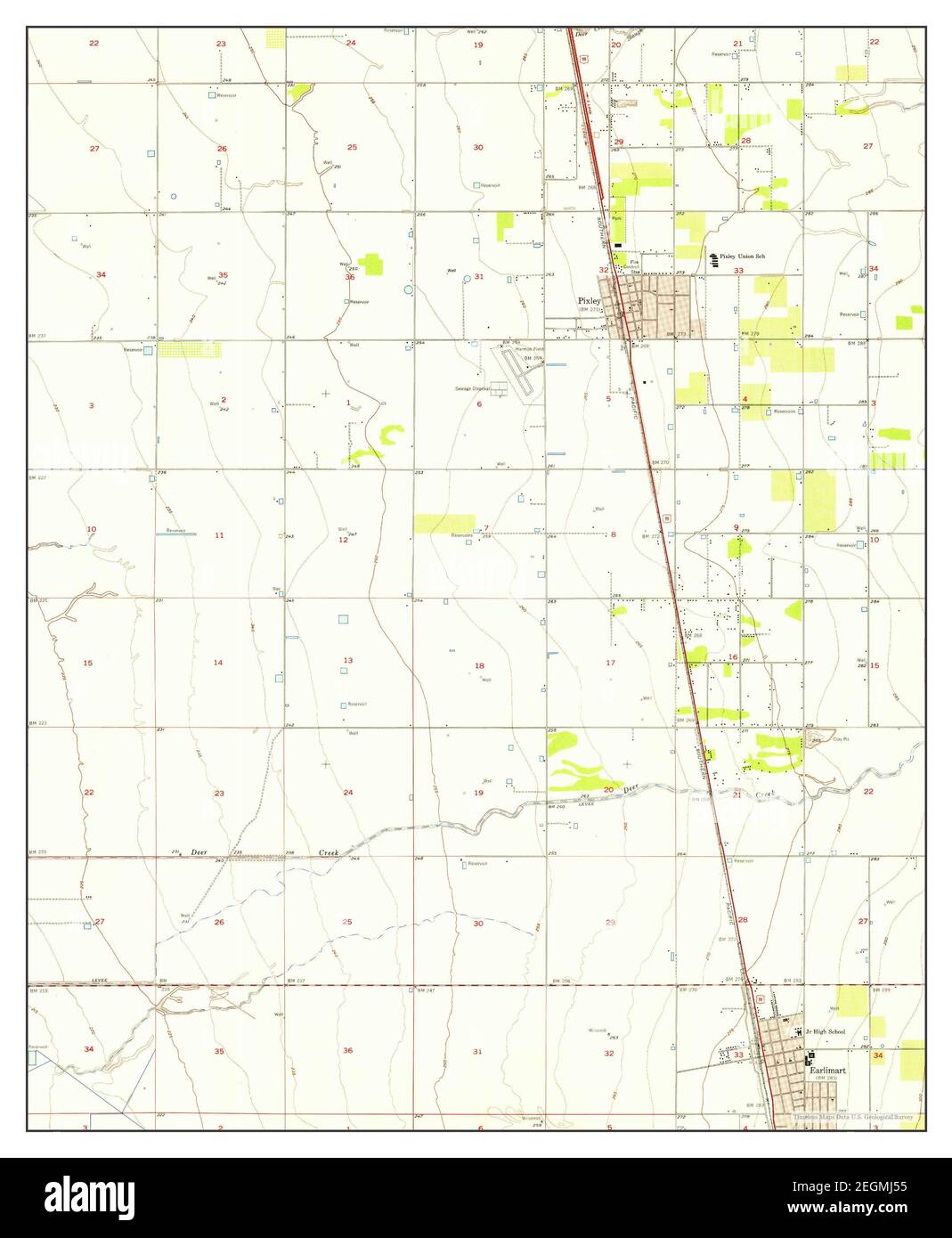 Pixley, California, map 1954, 124000, United States of America by