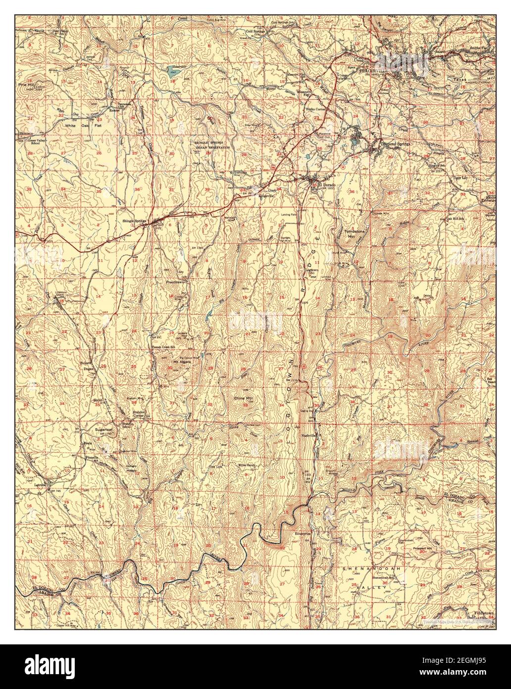 Placerville, California, map 1949, 162500, United States of America by