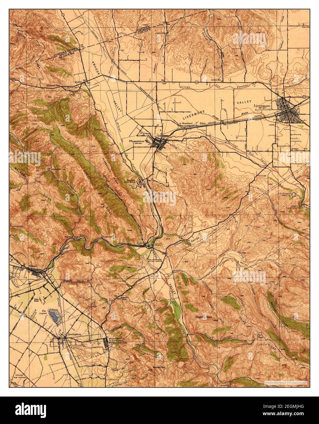 1943 Pleasanton California Map