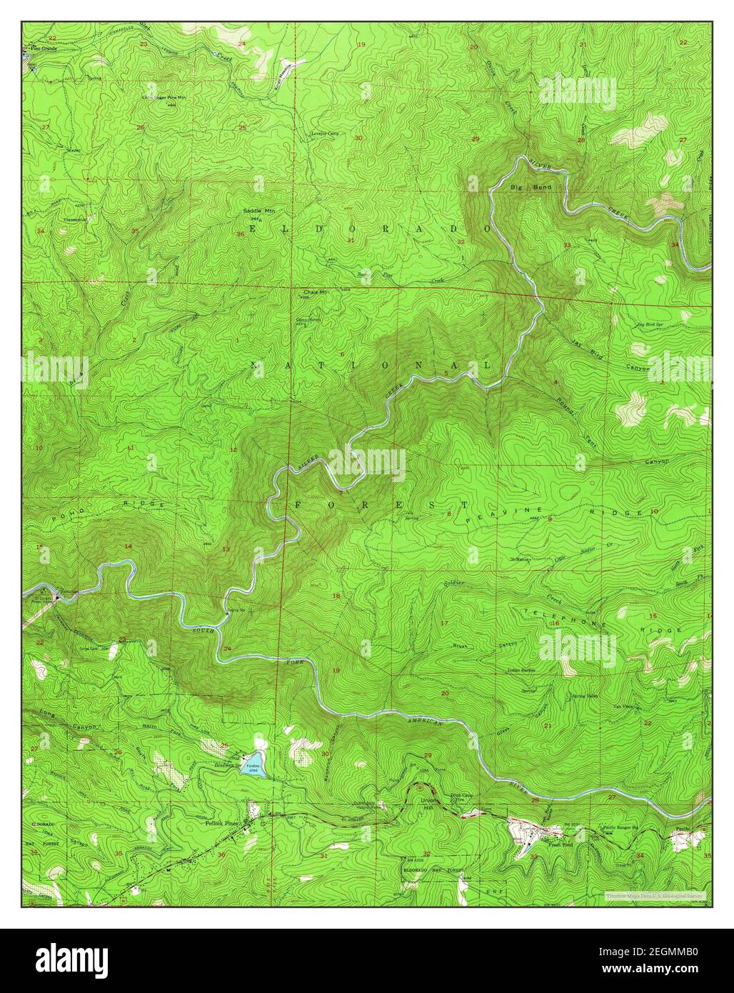 Pollock Pines, California, map 1950, 124000, United States of America