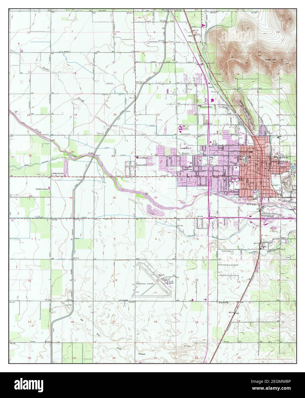 Porterville, California, map 1951, 124000, United States of America by