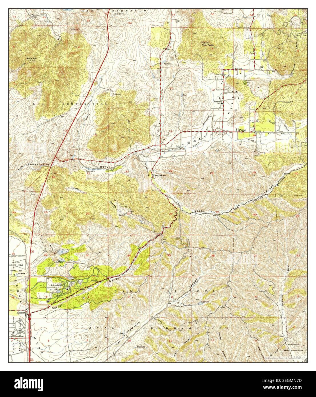 Poway Valley, California, map 1952, 124000, United States of America