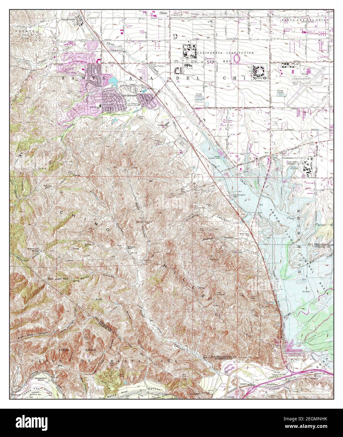 Prado Dam, California, map 1967, 124000, United States of America by