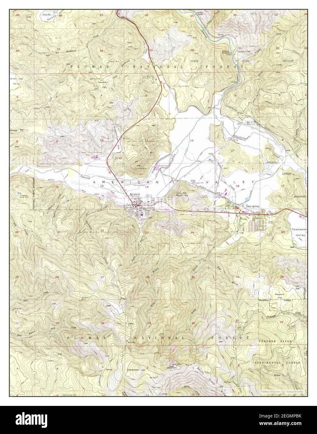 Quincy, California, map 1950, 124000, United States of America by